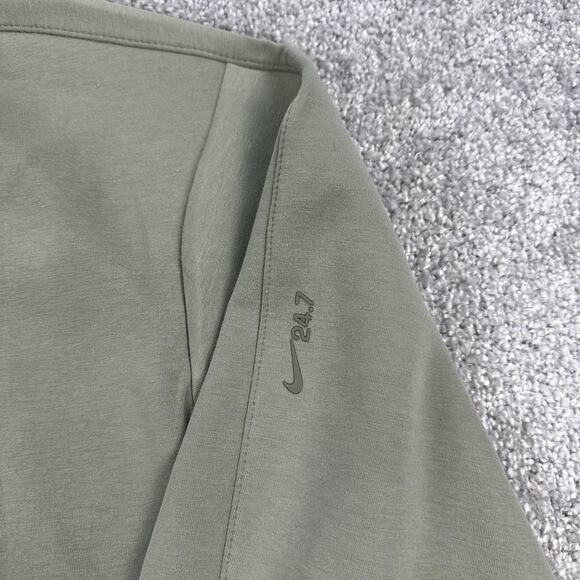 Nike Sweatshirt Mens Medium Olive Dri-FIT 24/7 Quarter Zip Loose Fit Pullover - Picture 3 of 13